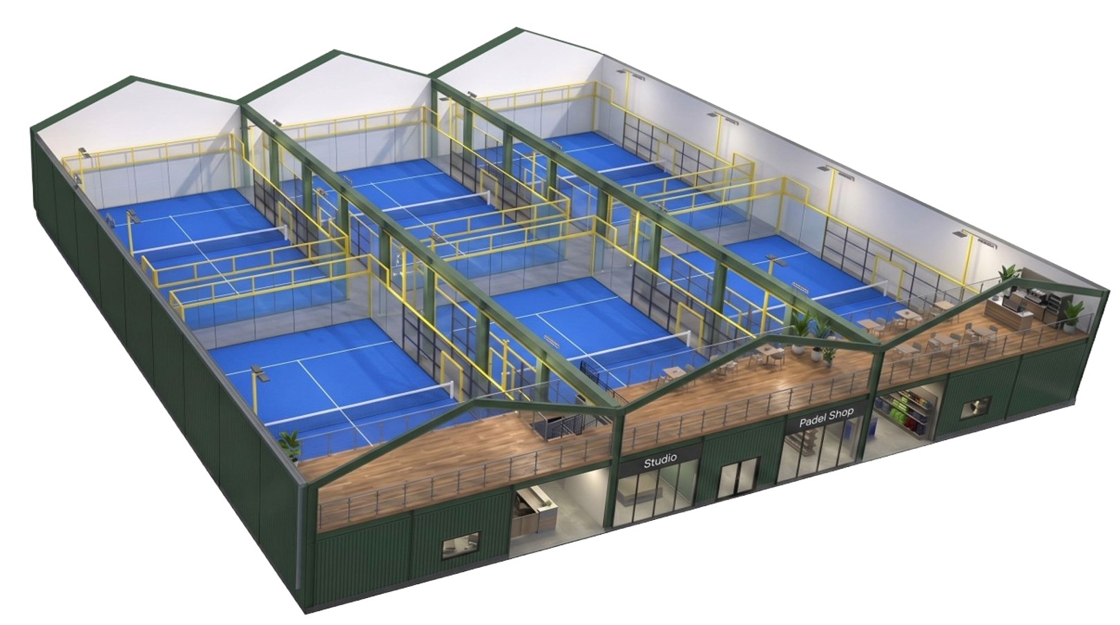Padel - 6 Court with Mezz - Green