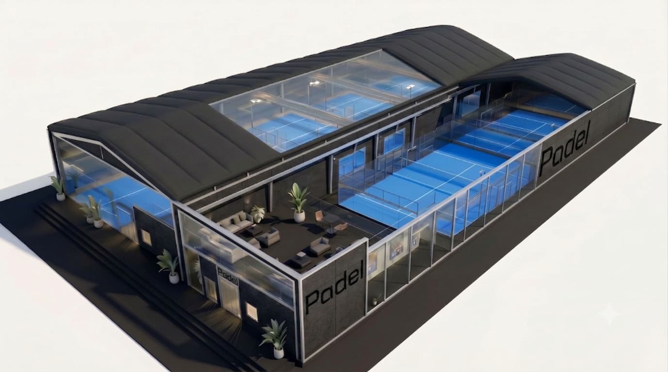 Padel - 7 Court with Mezz - Black